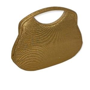 Vintage Magid New York Metallic clutch Mini Gold attached coin wallet 9”X 7”